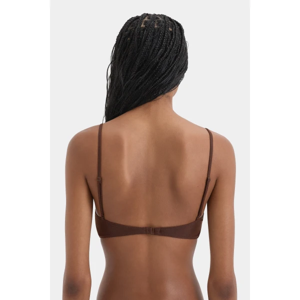 SIR the Label Jacques Mesh Bandeau in Chocolate | Cropped Top | Luxury Shoes 