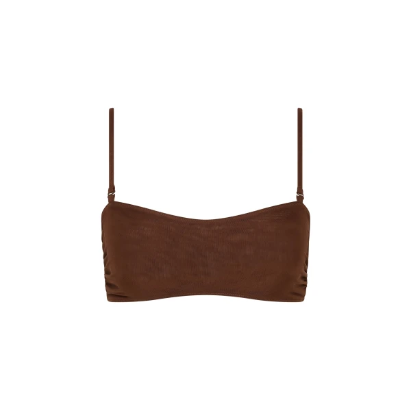 SIR the Label Jacques Mesh Bandeau in Chocolate | Cropped Top | Luxury Shoes 