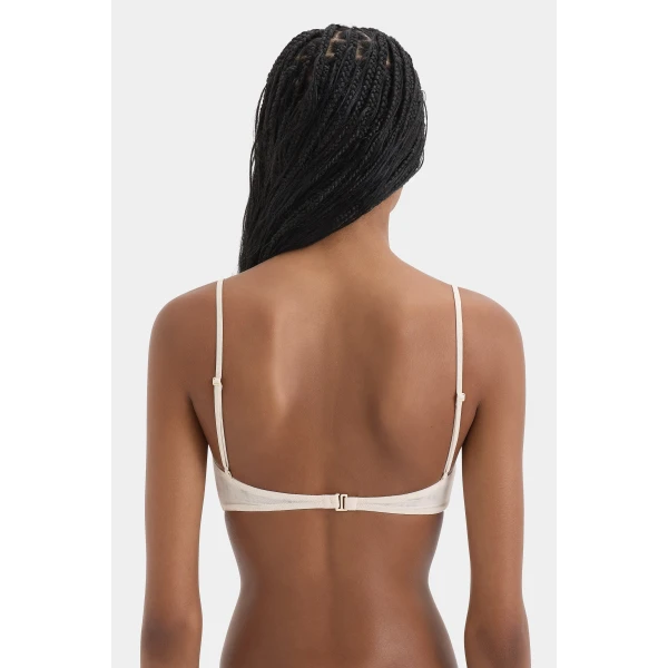 SIR the Label Jacques Mesh Bandeau in Ecru | Cropped Top | Luxury Shoes 