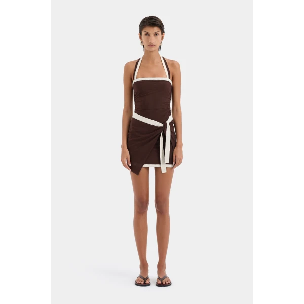 SIR the Label Jacques Mini Dress in Chocolate | Mini Dresses | Luxury Shoes 