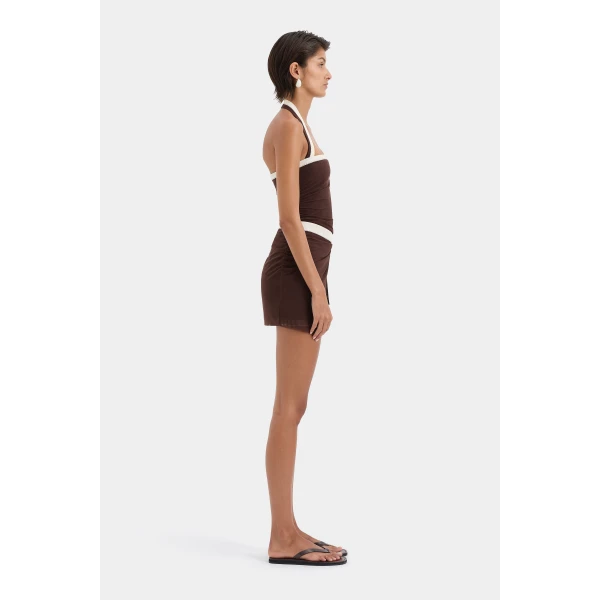 SIR the Label Jacques Mini Dress in Chocolate | Mini Dresses | Luxury Shoes 
