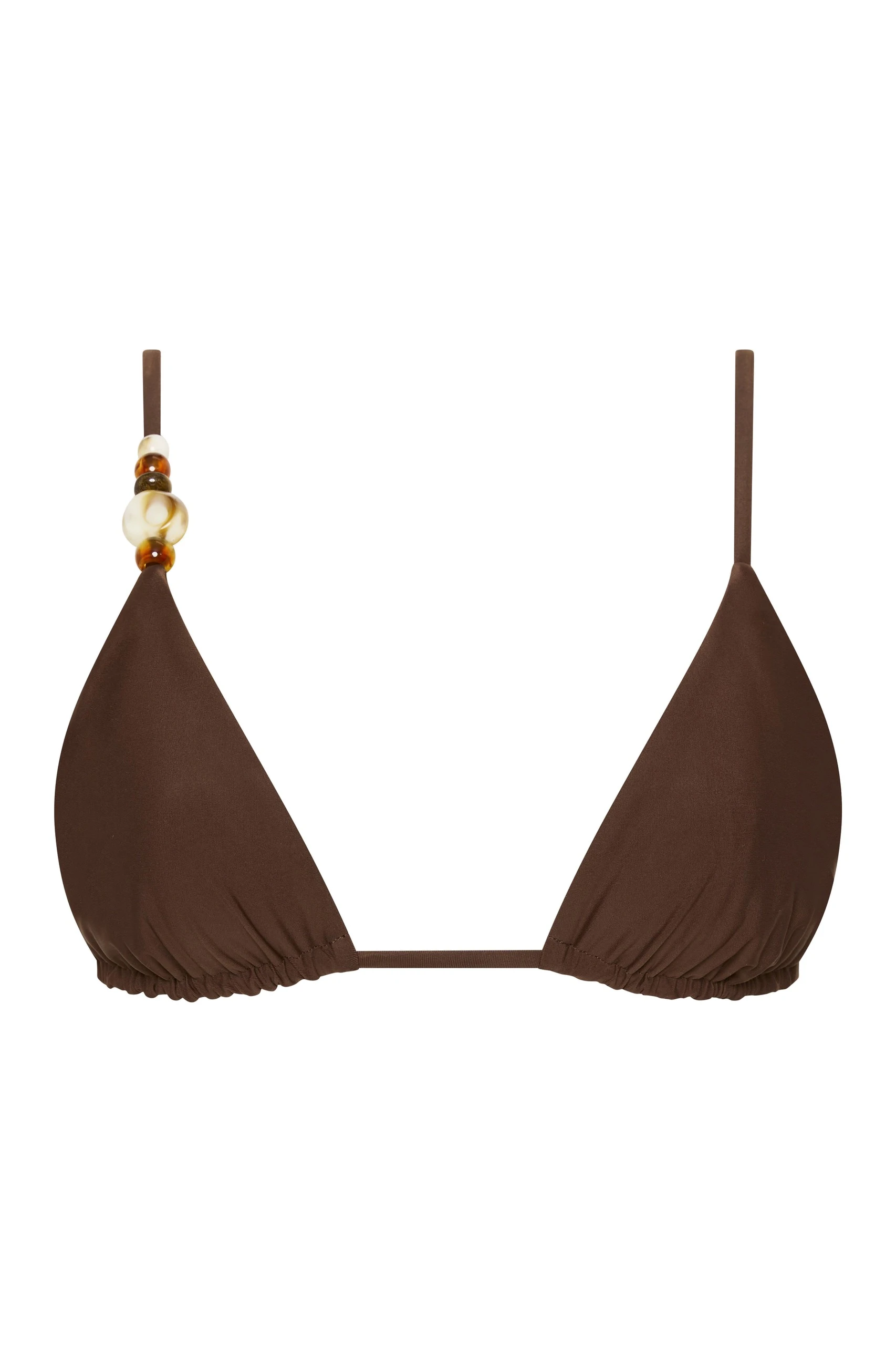 SIR the Label Jeanne Beaded String Triangle Top in Chocolate SIR the Label Jeanne Beaded String Triangle Top in Chocolate | Bikini | Luxury Shoes