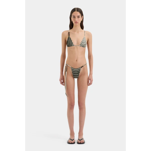 SIR the Label Leilana String Triangle Top in Garden Stripe | Bikini | Luxury Shoes 