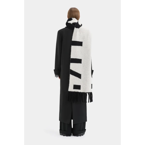 SIR the Label Lennox Knit Scarf in Black Ivory | Scarves | Luxury Shoes 