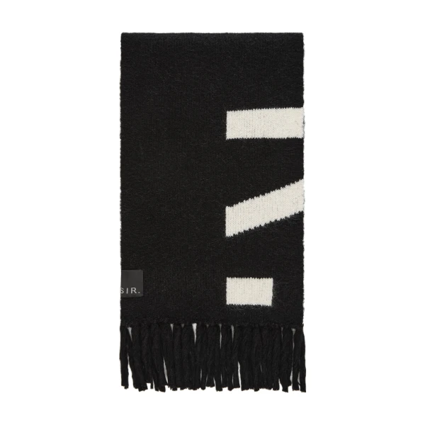 Lennox Knit Scarf in Black Ivory