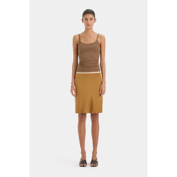 SIR the Label Liana Scoop Tank in Chocolate | Sleeveless | Luxury Shoes 
