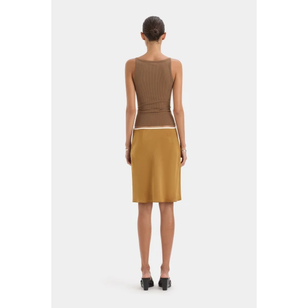 SIR the Label Liana Scoop Tank in Chocolate | Sleeveless | Luxury Shoes 