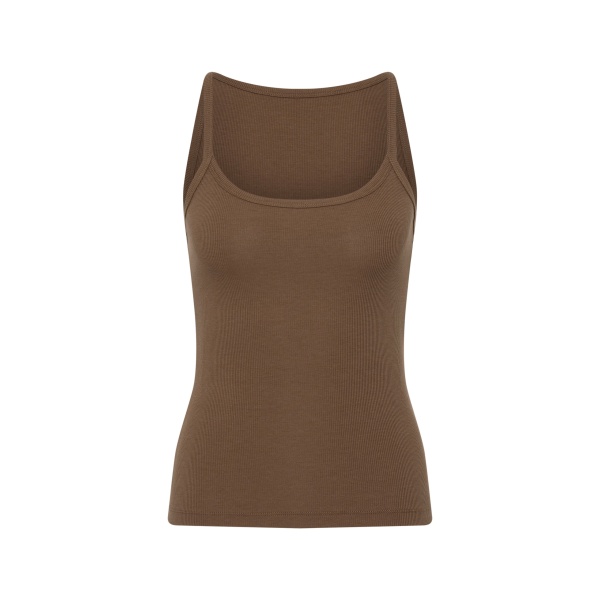 SIR the Label Liana Scoop Tank in Chocolate | Sleeveless | Luxury Shoes 