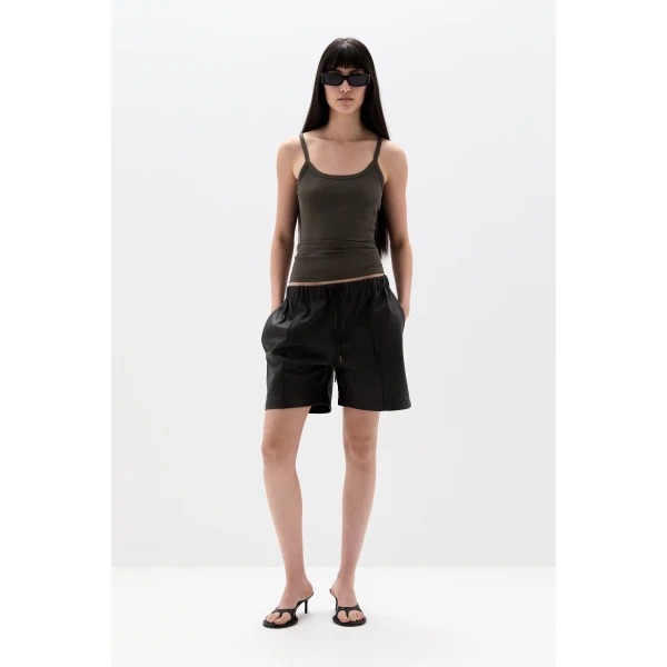 SIR the Label Liana Scoop Tank in Liquorice | Sleeveless | Luxury Shoes 