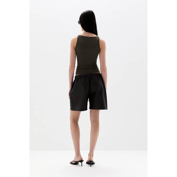 SIR the Label Liana Scoop Tank in Liquorice | Sleeveless | Luxury Shoes 