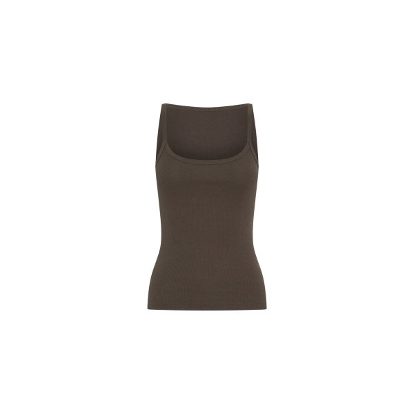SIR the Label Liana Scoop Tank in Liquorice | Sleeveless | Luxury Shoes 