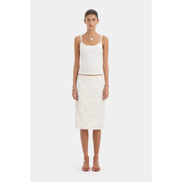 SIR the Label Liana Scoop Tank in White | Sleeveless | Luxury Shoes 
