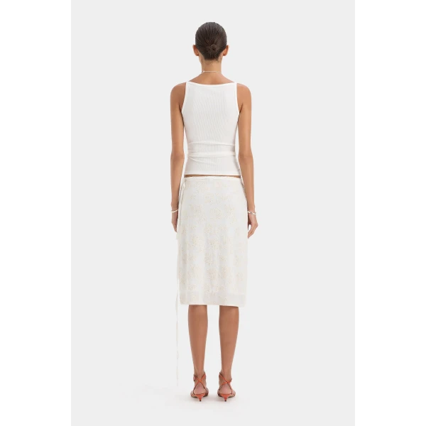 SIR the Label Liana Scoop Tank in White | Sleeveless | Luxury Shoes 