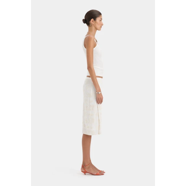 SIR the Label Liana Scoop Tank in White | Sleeveless | Luxury Shoes 