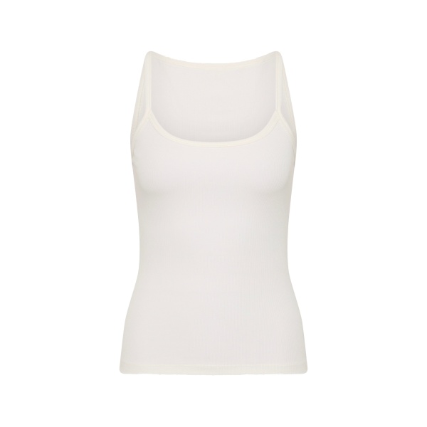 SIR the Label Liana Scoop Tank in White | Sleeveless | Luxury Shoes 