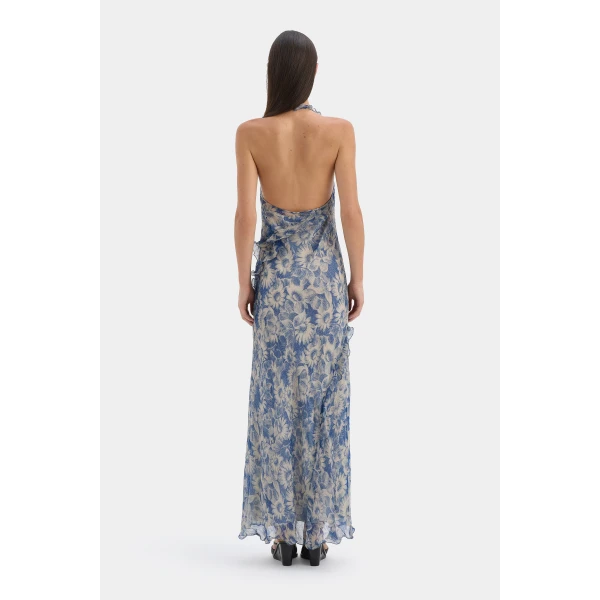 SIR the Label Lilia Halter Maxi Dress in Daisy Meadow | Maxi Dresses | Luxury Shoes 