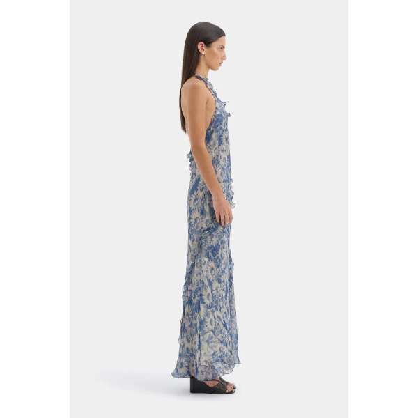 SIR the Label Lilia Halter Maxi Dress in Daisy Meadow | Maxi Dresses | Luxury Shoes 