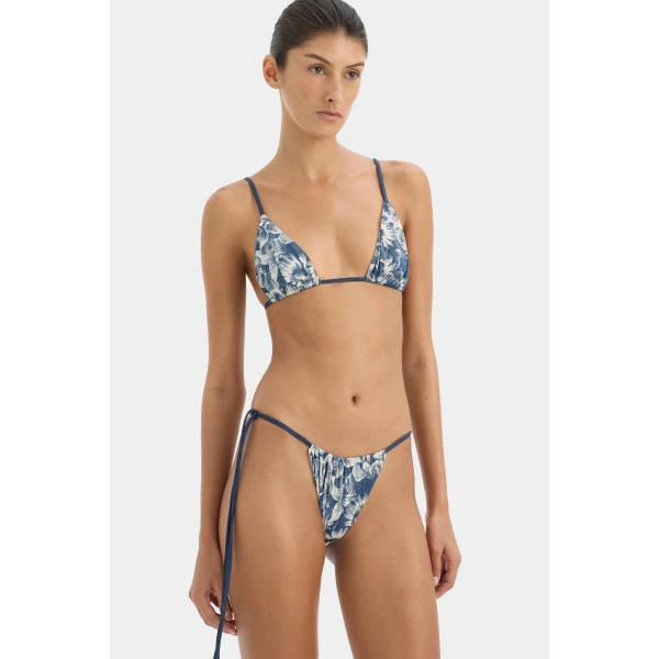 SIR the Label Lilia String Triangle Top in Daisy Meadow | Bikini | Luxury Shoes 
