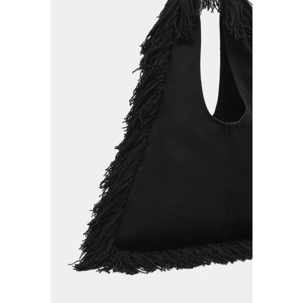SIR the Label Lior Fringe Bag in Black | Shoulder & Crossbody Bags | Luxury Shoes 