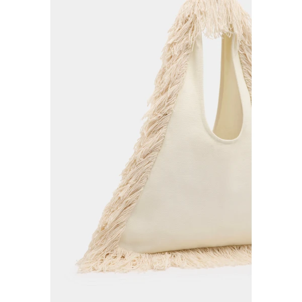 SIR the Label Lior Fringe Bag in Ivory | Shoulder & Crossbody Bags | Luxury Shoes 