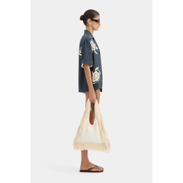 SIR the Label Lior Fringe Bag in Ivory | Shoulder & Crossbody Bags | Luxury Shoes 