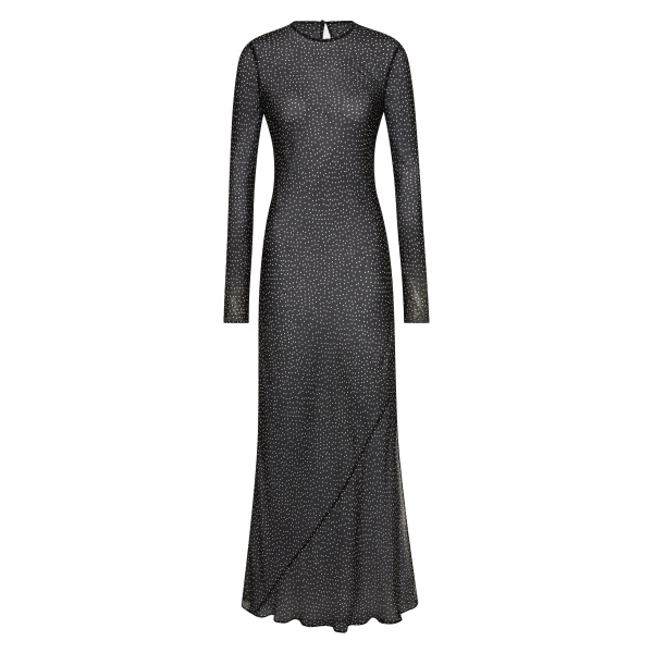 SIR the Label Lisander Long Sleeve Dress in Polka Dot Nero | Maxi Dresses | Luxury Shoes 