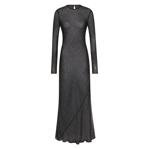SIR the Label Lisander Long Sleeve Dress in Polka Dot Nero | Maxi Dresses | Luxury Shoes 