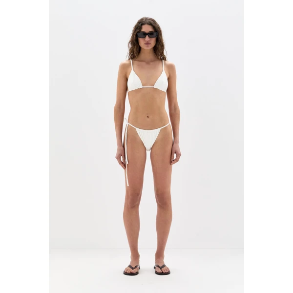 SIR the Label Louis String Triangle Top in Ivory | Bikini | Luxury Shoes 