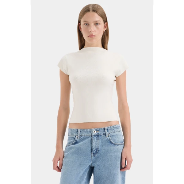 SIR the Label Lucia Straight Jean in Light Indigo | Denim | Luxury Shoes 
