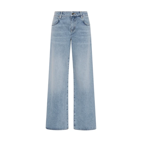 SIR the Label Lucia Straight Jean in Light Indigo | Denim | Luxury Shoes 