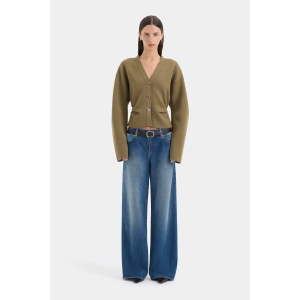 SIR the Label Lucia Straight Jean in Washed Indigo | Denim | Luxury Shoes 