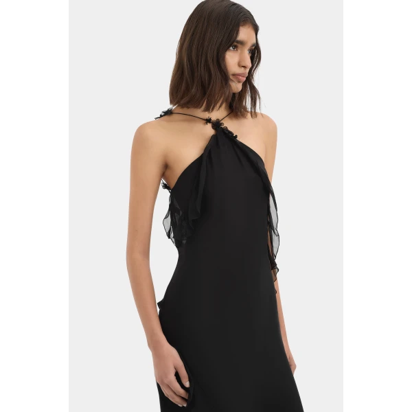 SIR the Label Lysia Halter Gown in Black | Evening Gowns | Luxury Shoes 