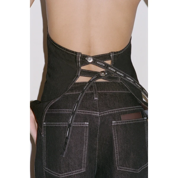 SIR the Label Malou Halter Top in Dark Grey | Sleeveless | Luxury Shoes 