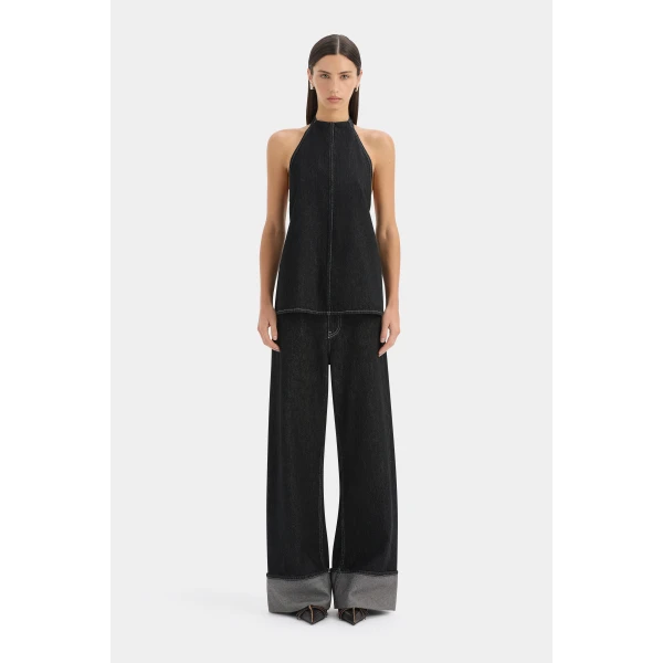SIR the Label Malou Halter Top in Dark Grey | Sleeveless | Luxury Shoes 