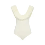 SIR the Label Marcelline Fringe Bodysuit in Ivory | Bodysuit | Luxury Shoes 