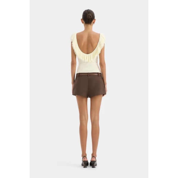 SIR the Label Marcelline Fringe Bodysuit in Ivory | Bodysuit | Luxury Shoes 