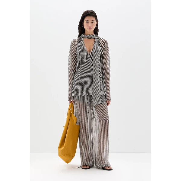 SIR the Label Marlowe Harem Pant in Monochrome Stripe | Pants | Luxury Shoes 