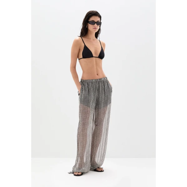 SIR the Label Marlowe Harem Pant in Monochrome Stripe | Pants | Luxury Shoes 