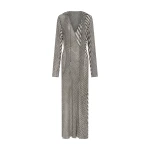 SIR the Label Marlowe Hooded Gown in Monochrome Stripe | Evening Gowns | Luxury Shoes 