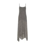 SIR the Label Marlowe Layered Midi Dress in Monochrome Stripe | Midi Dresses | Luxury Shoes 