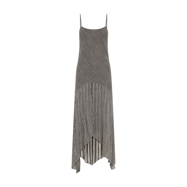 SIR the Label Marlowe Layered Midi Dress in Monochrome Stripe | Midi Dresses | Luxury Shoes 
