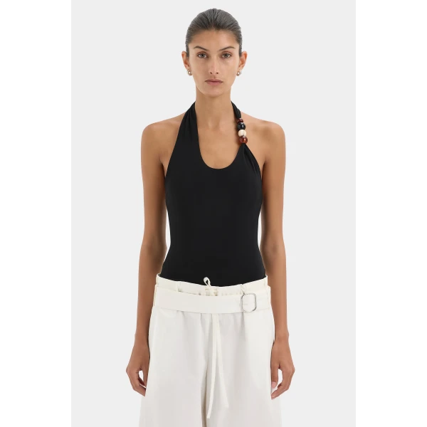 SIR the Label Matheo Beaded Tank in Black | Sleeveless | Luxury Shoes 
