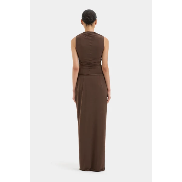 SIR the Label Matheo Midi Skirt in Truffle | Midi Skirts | Luxury Shoes 