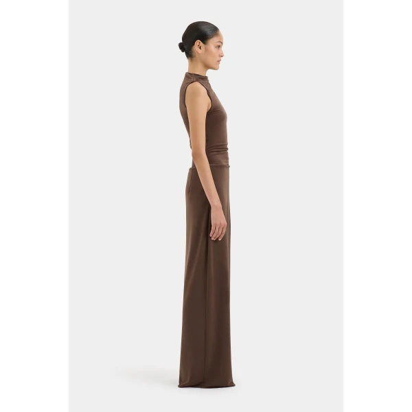 SIR the Label Matheo Midi Skirt in Truffle | Midi Skirts | Luxury Shoes 