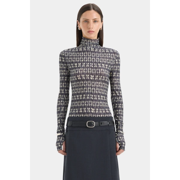 SIR the Label Mathias Tailored Midi Skirt in Slate | Midi Skirts | Luxury Shoes 