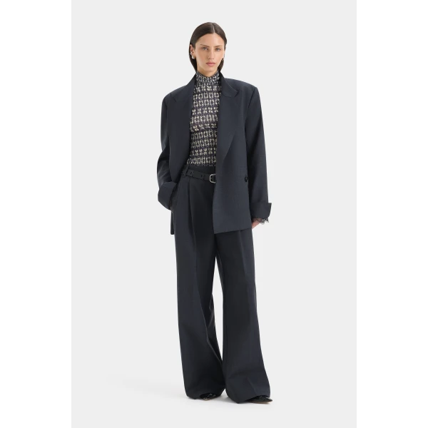 SIR the Label Mathias Wide Leg Trouser in Slate | Wide leg pants | Luxury Shoes 