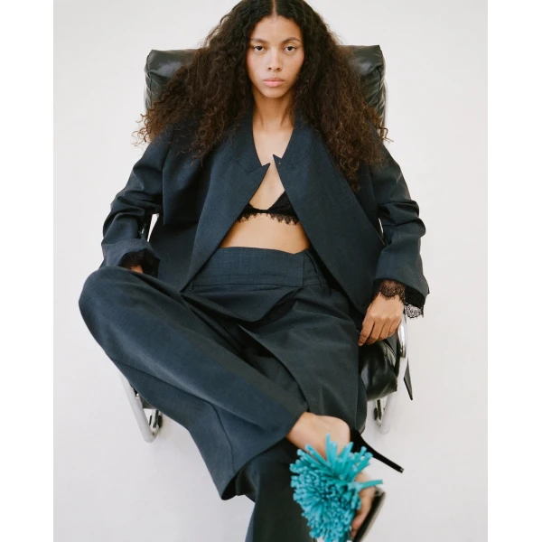 SIR the Label Mathias Wide Leg Trouser in Slate | Wide leg pants | Luxury Shoes 