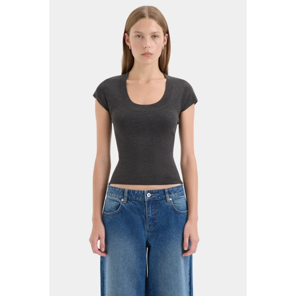 SIR the Label Mikkel Scoop Tank in Marle | Sleeveless | Luxury Shoes 