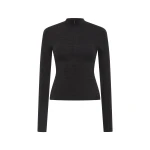SIR the Label Mikkel Zip Long Sleeve Top in Marle | Long Sleeve | Luxury Shoes 