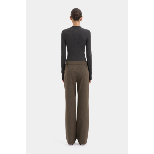 SIR the Label Mikkel Zip Long Sleeve Top in Marle | Long Sleeve | Luxury Shoes 